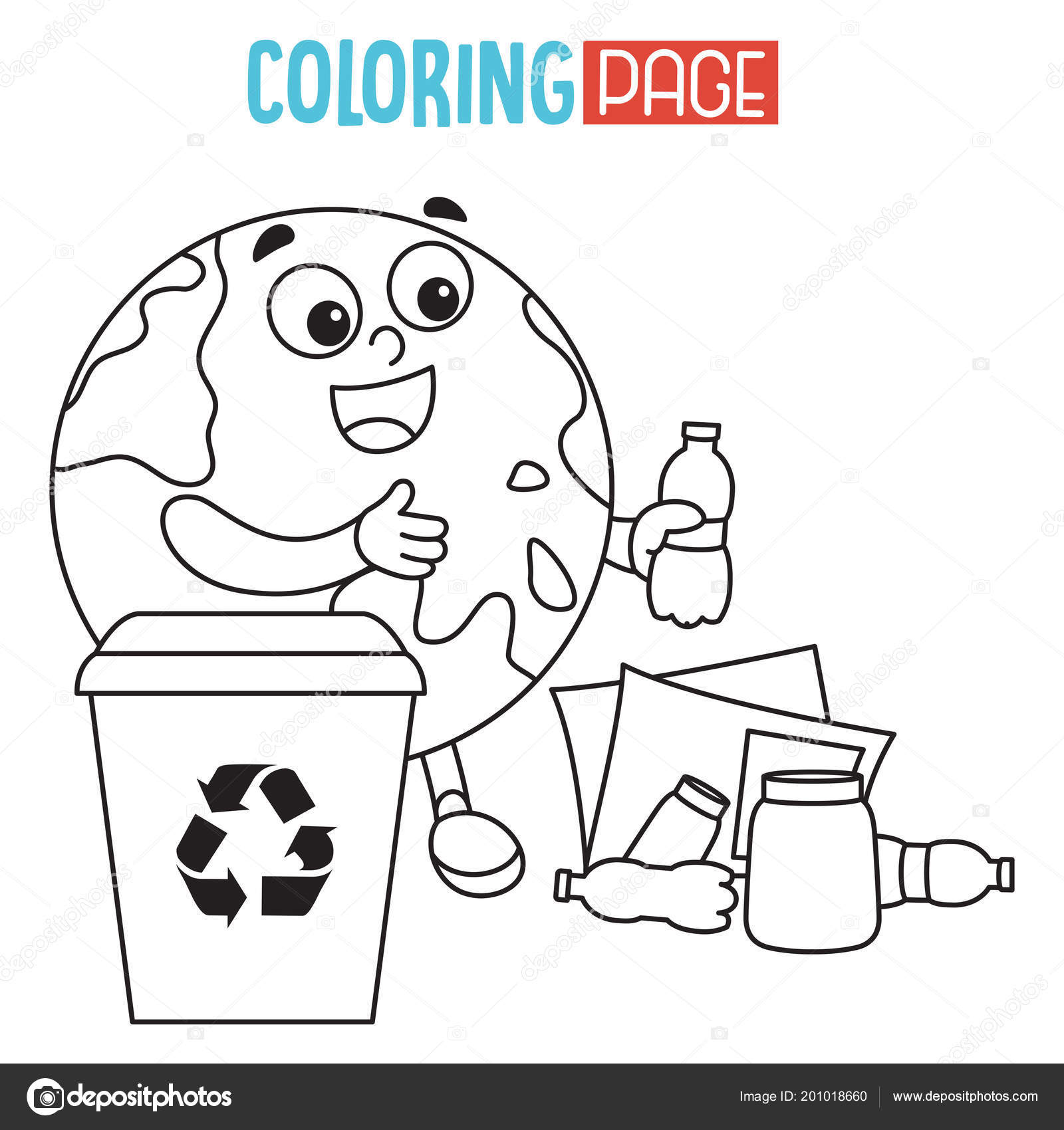 Ilustraciãn vectorial pãgina para colorear tierra vector de stock por yusufdemirci