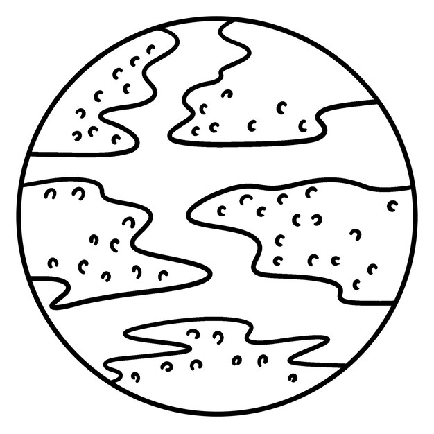 Pãgina para colorear aislada del planeta tierra para niãos vector premium