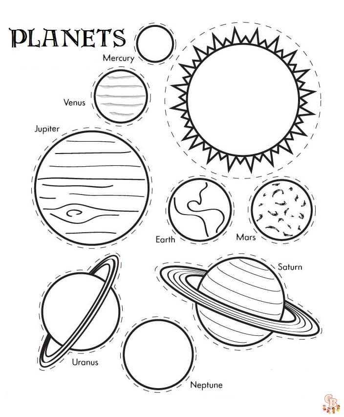 Discover the universe with planet coloring pages