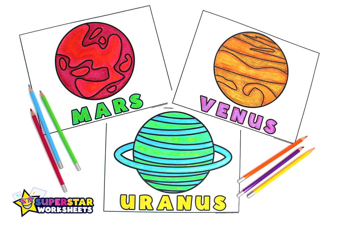Planets coloring pages