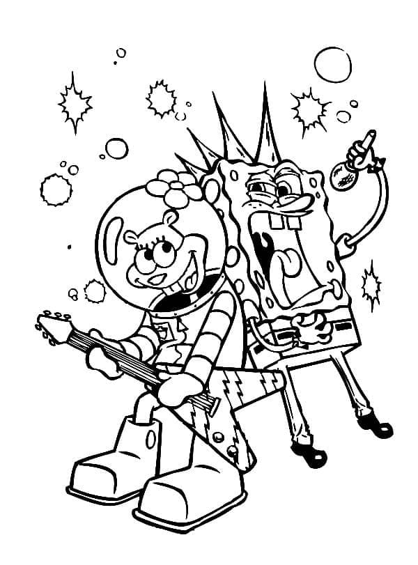 Plankton with a hamburger coloring page