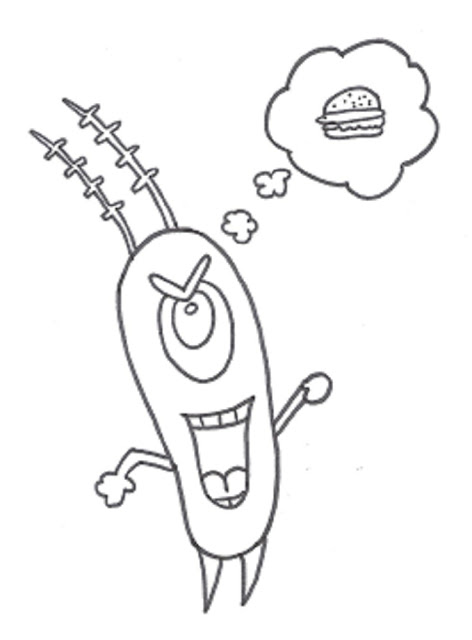 Plankton printable spongebob cartoon coloring pages