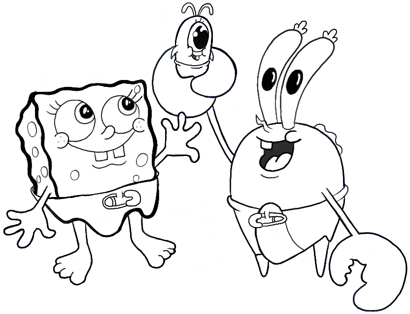 How to draw baby spongebob mr krabs and plankton from spongebob squarepants