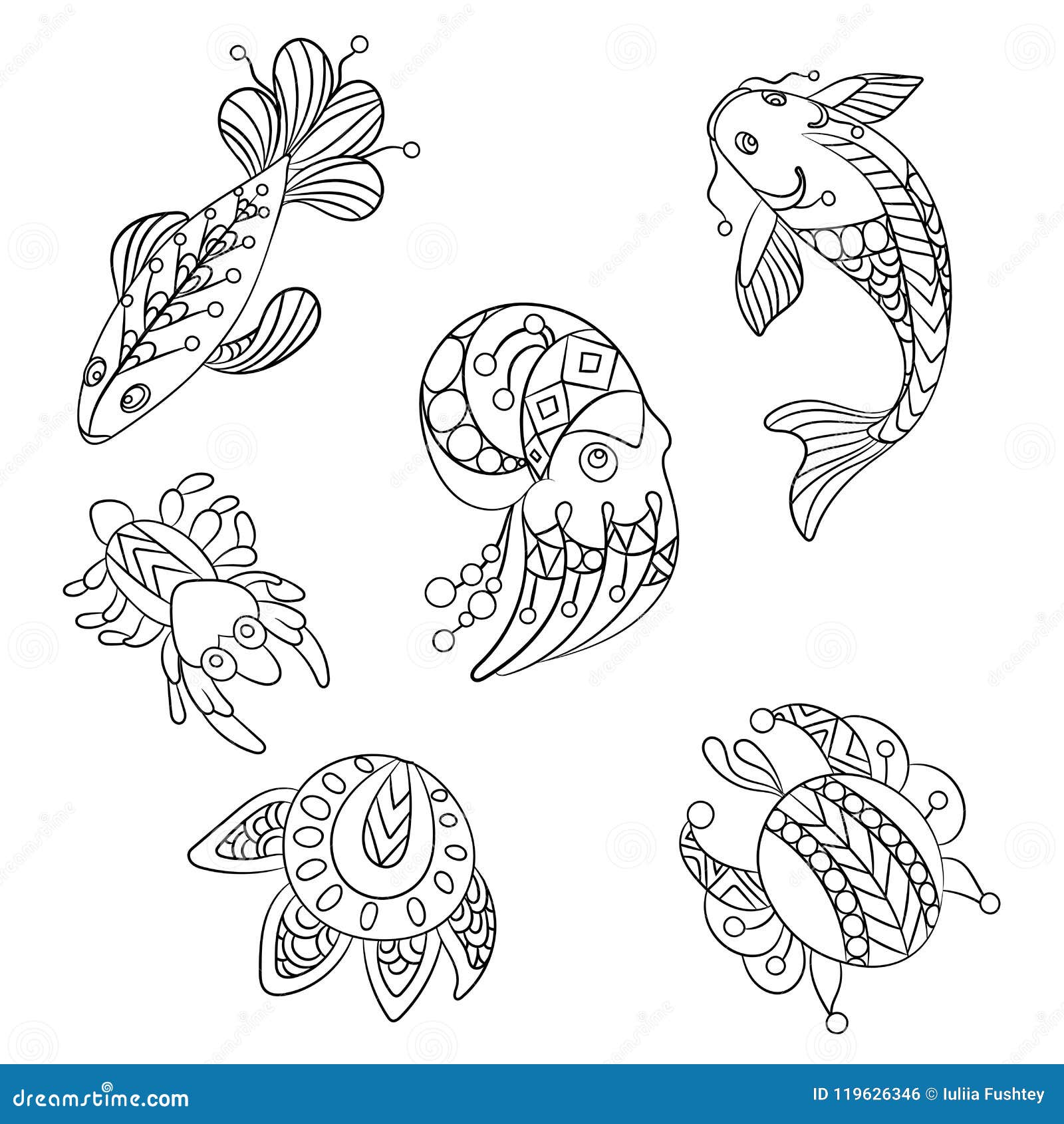 Coloring pages in vector graphic illustration for children and a stock illustration