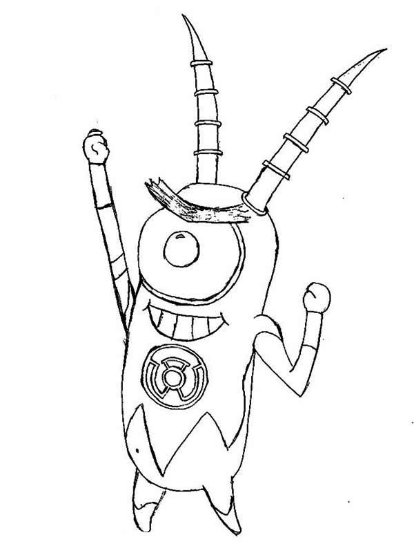 Robot plankton coloring page