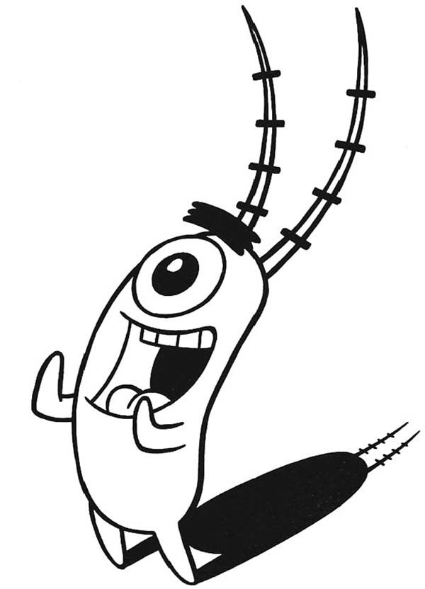 Plankton is so excited coloring page