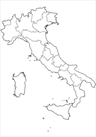 Outline map of italy with regions coloring page mappa dellitalia le idee della scuola immagini di scuola