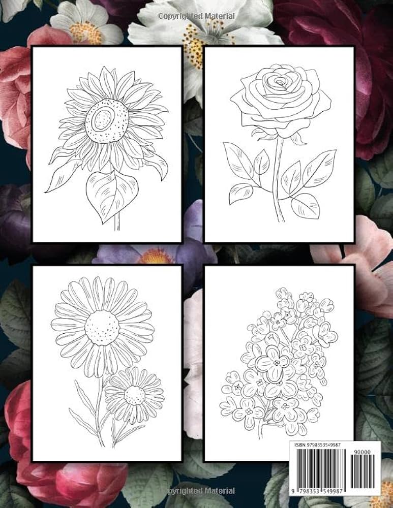Dreaming flowers bloom adult coloring book for women over prints of beautiful relaxing flowers a floral and nature coloring book for adult and patterns stress and anxiety