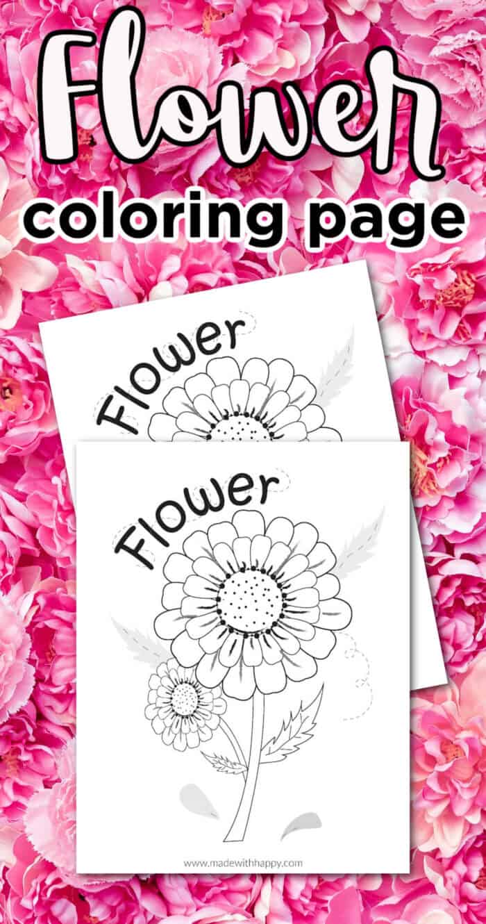 Simple flower coloring page