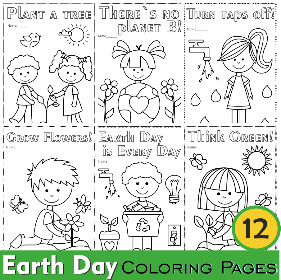 Earth day printable coloring pages for kids