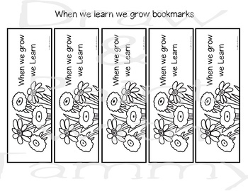 When we learn we grow classroom poster coloring page and bookmarks to color