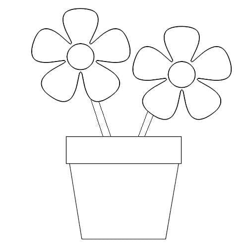 Flower pot coloring pages