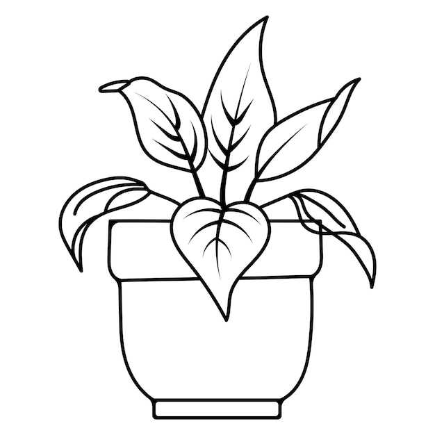 Premium vector potted plants coloring page for kids vector illustration eps and image