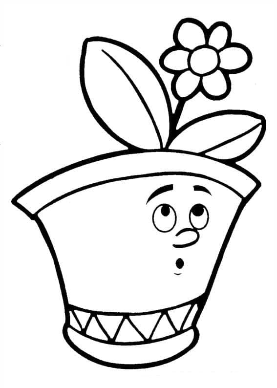 Flower pot coloring pages