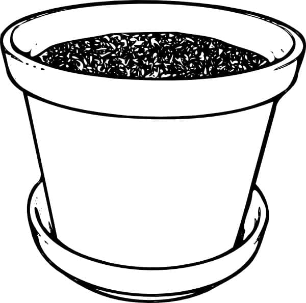 Flower pot coloring pages