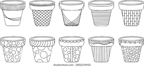 Set cute paper coffee cup doodle stock vector royalty free