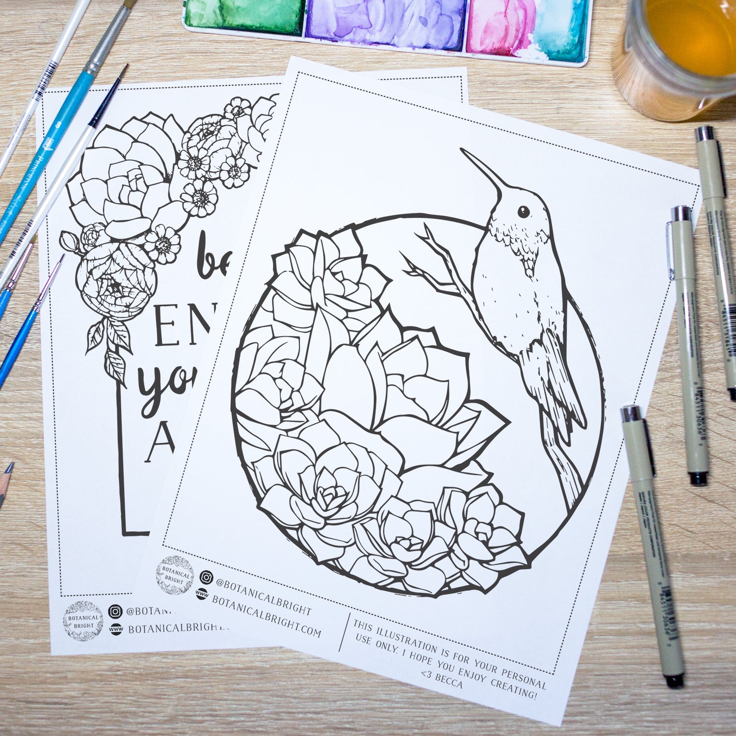 Free plant paint nite coloring sheets â botanical bright