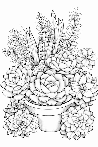 Page dahlia flower coloring sheet images