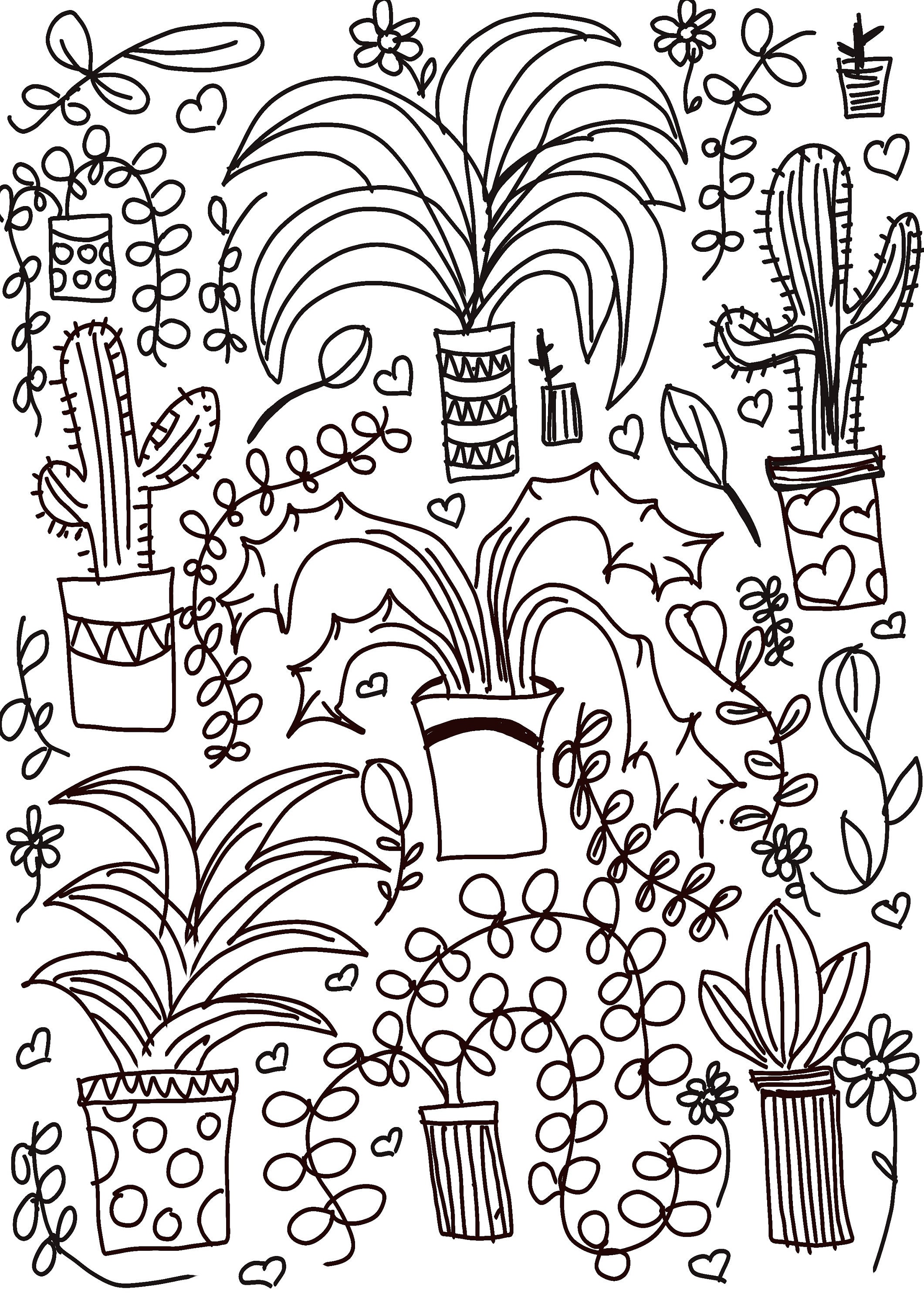 Plant themed digital colouring in sheet