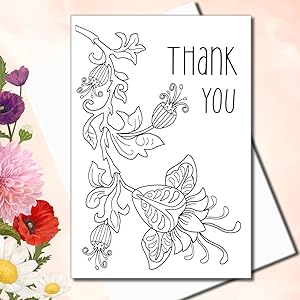 Art eclect thank you adult coloring cards cards with unique designs and white envelopes thankyou everything else