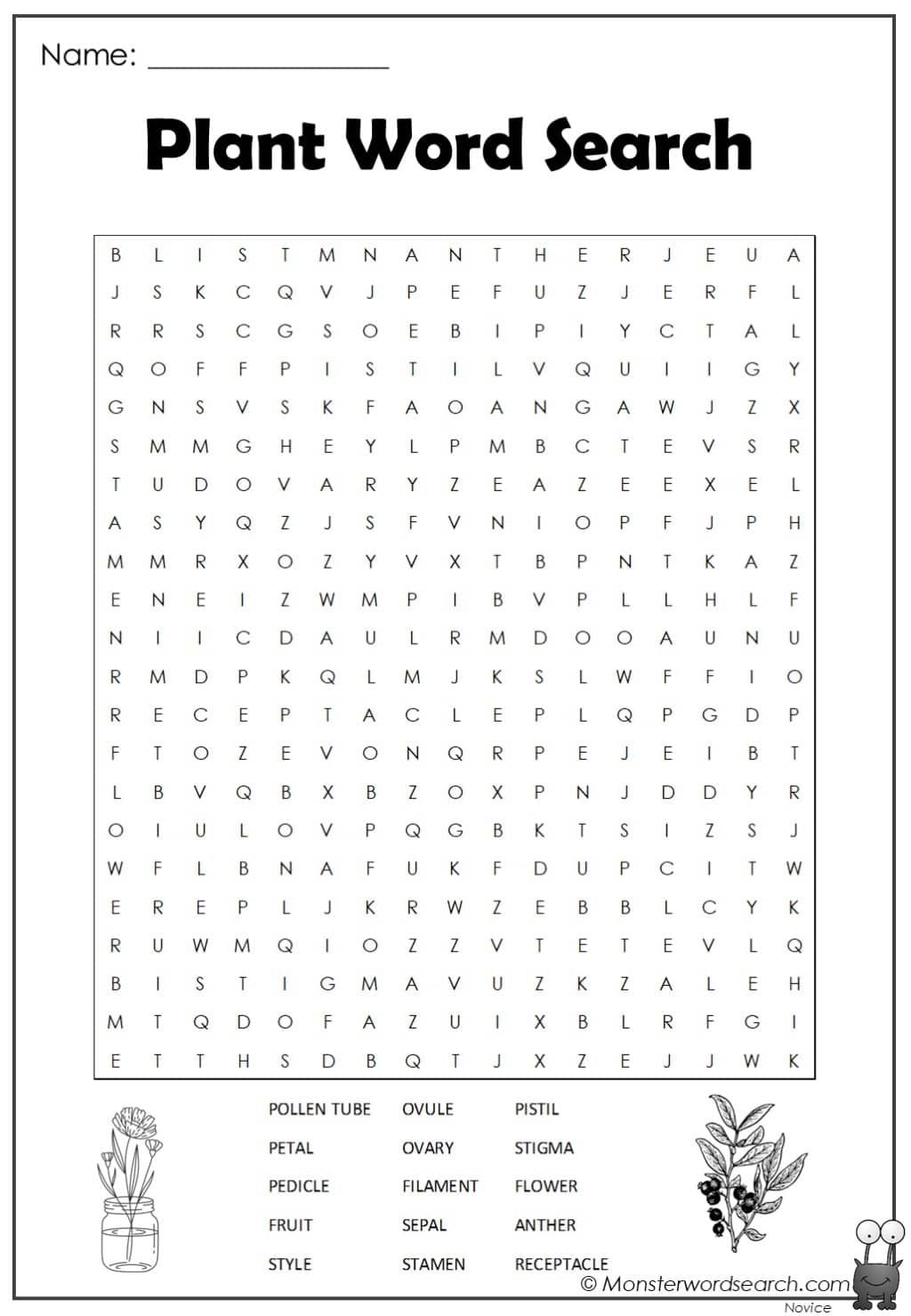 Plant word search in word seach spring words spring word search