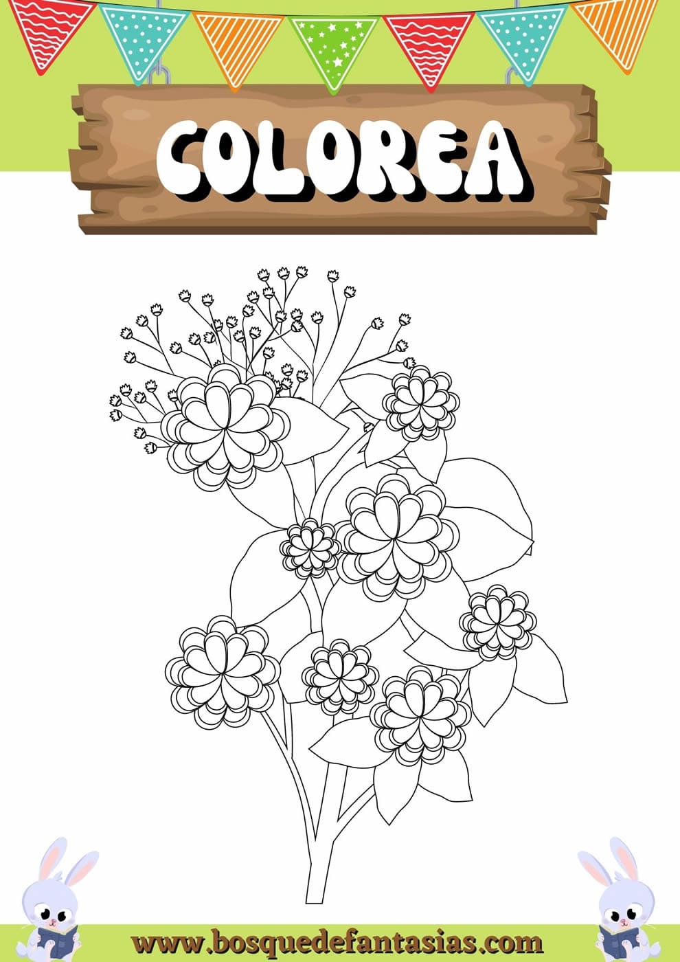 Dibujos de flores para colorear e imprimir fãciles y bonitas para niãos