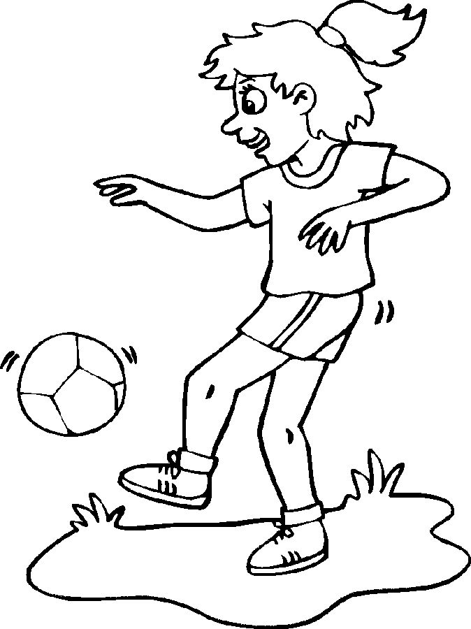 Knutselwerkje voetballend meisje van knutselideenl sports coloring pages coloring pages super coloring pages