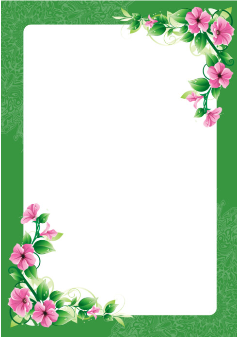 Plantilla de pink flower with green color dign