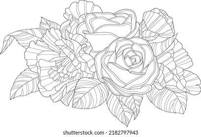 Un ramo de flores realista con vector de stock libre de regalãas