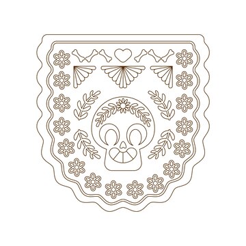 Free vector hand drawn papel picado coloring page illustration