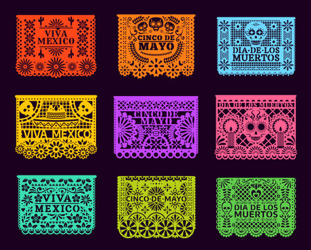 Papel picado designs stock vector illustration and royalty free papel picado designs clipart