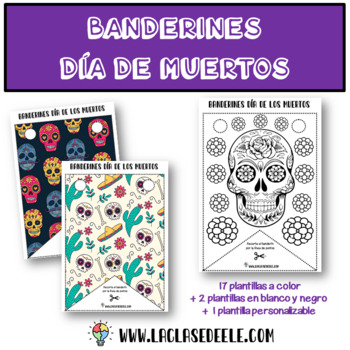 Banderines decorativos dãa de muertos by laclasedeele tpt