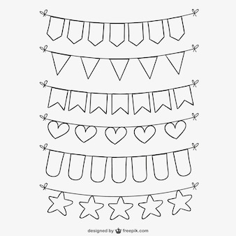 Vector e ilustracion de banderin blanco y negro para dcargar gratis