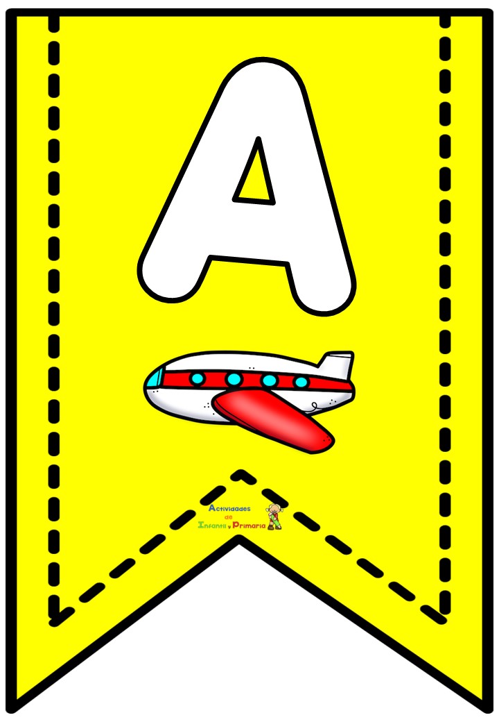 Bonitos banderin todas las letras del abecedario para decorar tu clase