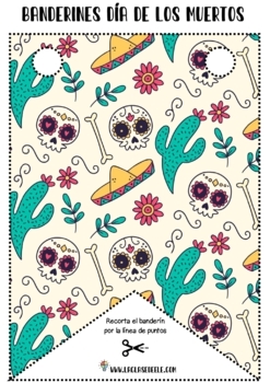 Banderines decorativos dãa de muertos by laclasedeele tpt