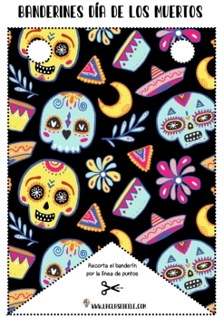 Banderines decorativos dãa de muertos by laclasedeele tpt