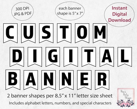 Banner pdf diy imprimible letras del alfabeto banderines de cola de golondrina blanco y negro letras a