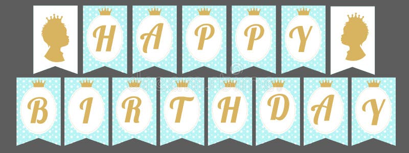 Printable template flags happy birthday banner stock vector