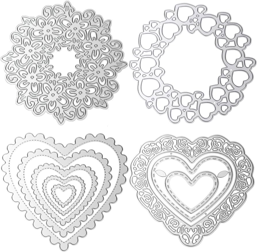 Plantillas de troqueles de corte de corazãn para el dãa de san valentãn plantillas para ãlbumes de recortes tarjetas ãlbumes de fotos manualidades y decoraciãn del dãa de san valentãn