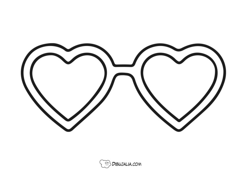 Plantilla de gafas corazãn