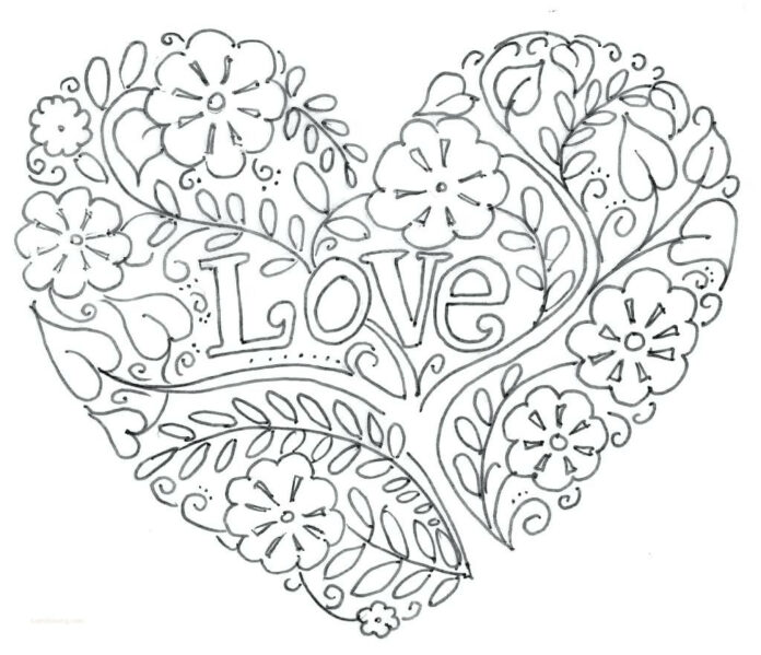Libro para colorear corazones y flores para imprimir y online