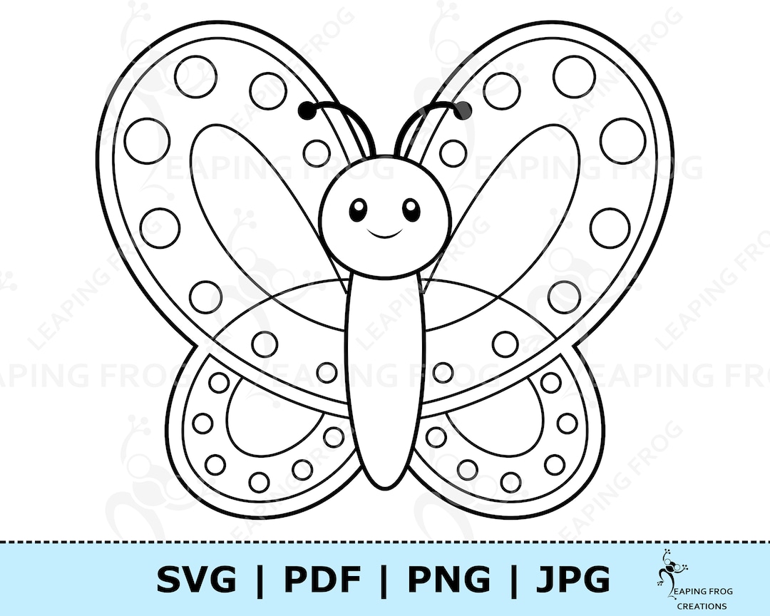 Linda mariposa para colorear pãgina jpg pdf svg png clipart de mariposa descarga digital vector contorno en blanco y negro contorno de mariposa svg
