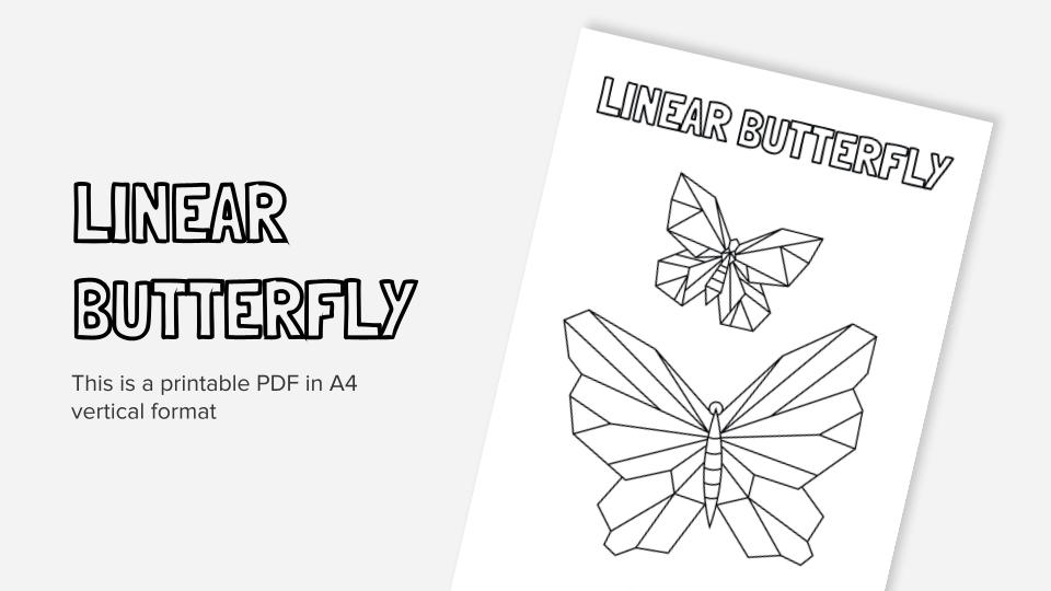 Mariposa lineal ficha imprimible para colorear