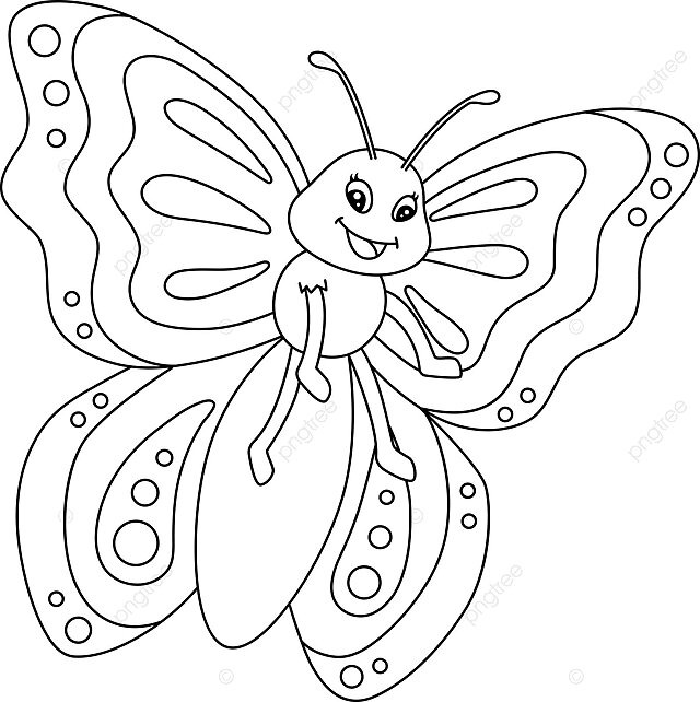 Dibujo de mariposa para colorear pãgina aislada niãos volando insecto vector png dibujos dibujo de mariposa dibujo de ala dibujo de anillo png y vector para dcargar gratis