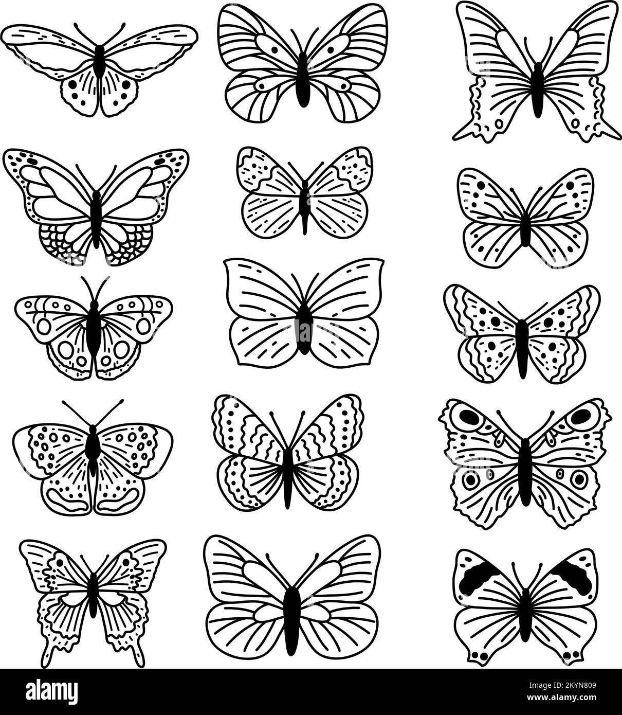 Mariposas para imprimir imãgen recortadas de stock