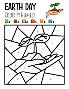 Free earth day color by number printables