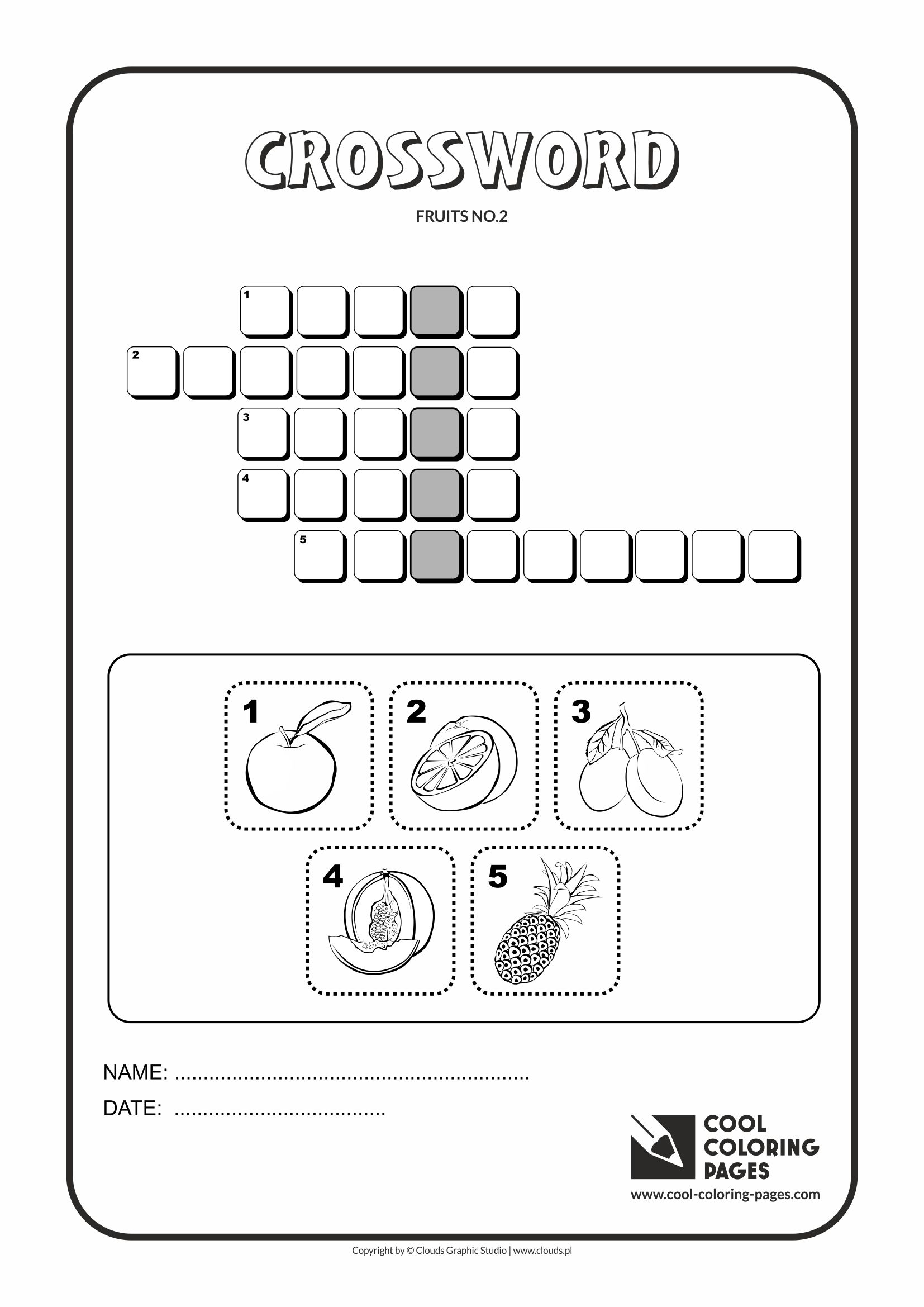 Cool coloring pages crosswords