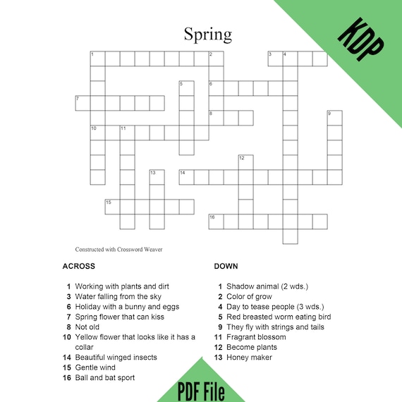 Buy kdp crossword puzzles with clues and answers in pdf format for creating kdp activity books spring easter baseball greats state capitals online in india