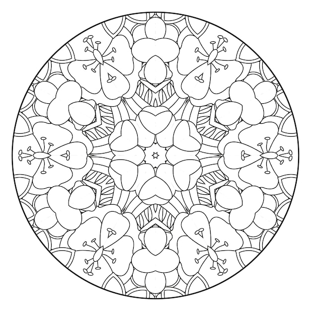 Premium vector mandala coloring page for adults and kids mandala coloring book mandala pattern coloring page