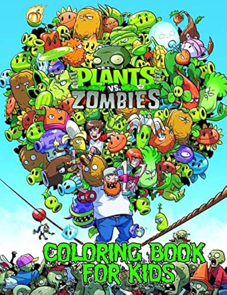 Plants vs zombies coloring book over funny coloring pages for kids to creative morga ricky books